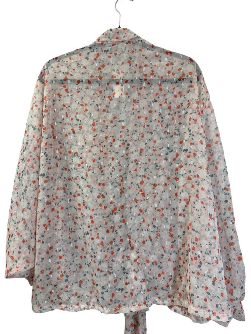 Anthropologie Pilcro Sheer Floral Tie Front Blouse OS NWT - Picture 7 of 11